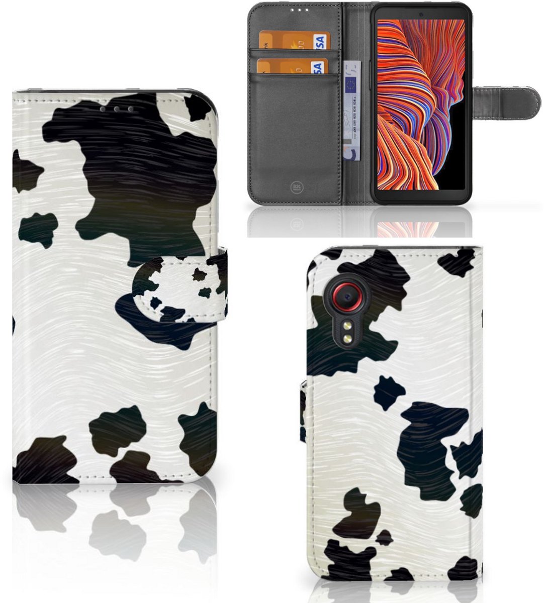 Samsung Galaxy Xcover 5 Telefoonhoesje met Pasjes Koeienvlekken