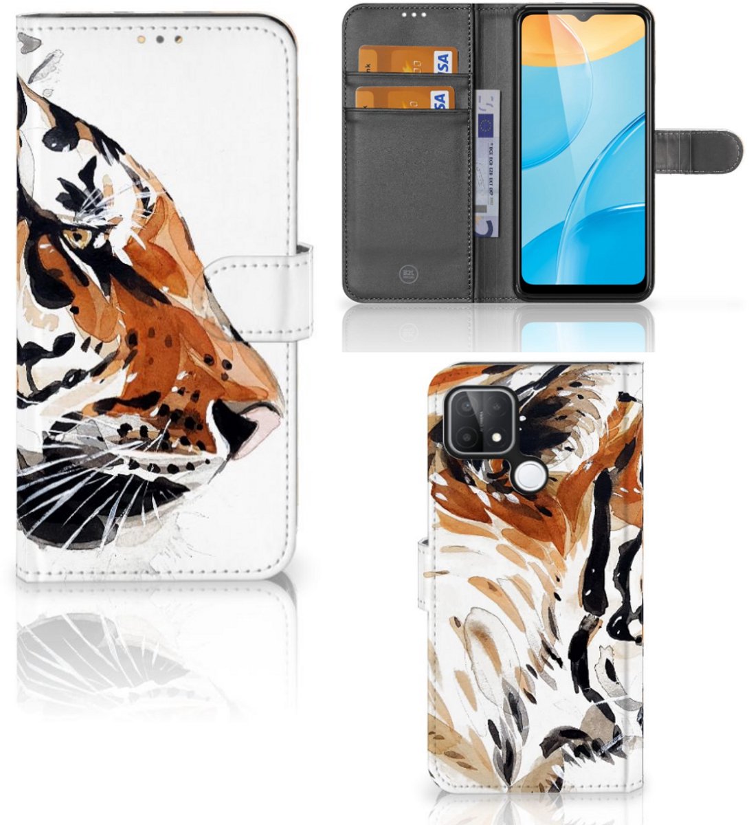 Hoesje OPPO A15 Watercolor Tiger