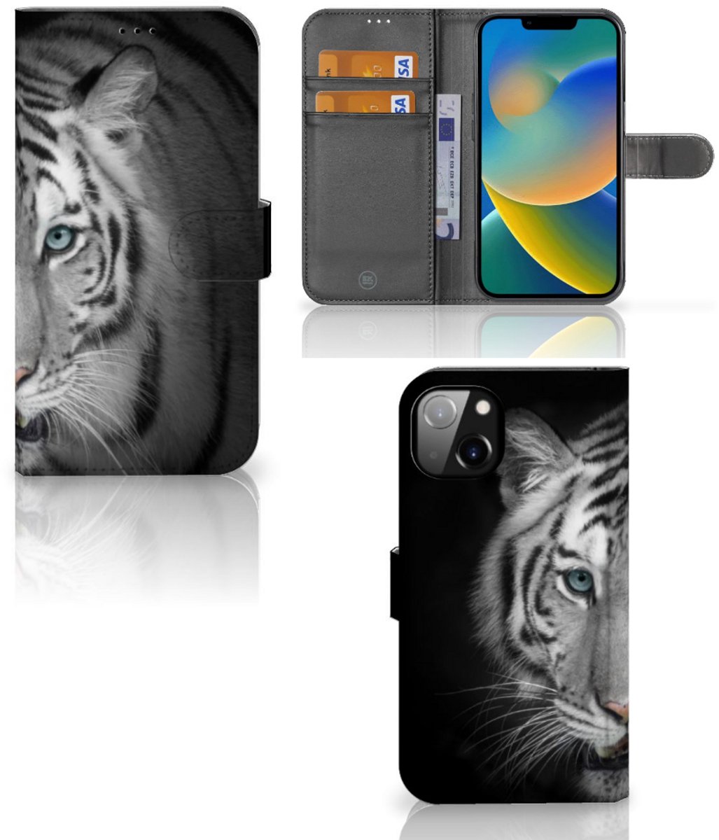 iPhone 14 Plus Telefoonhoesje met Pasjes Tijger