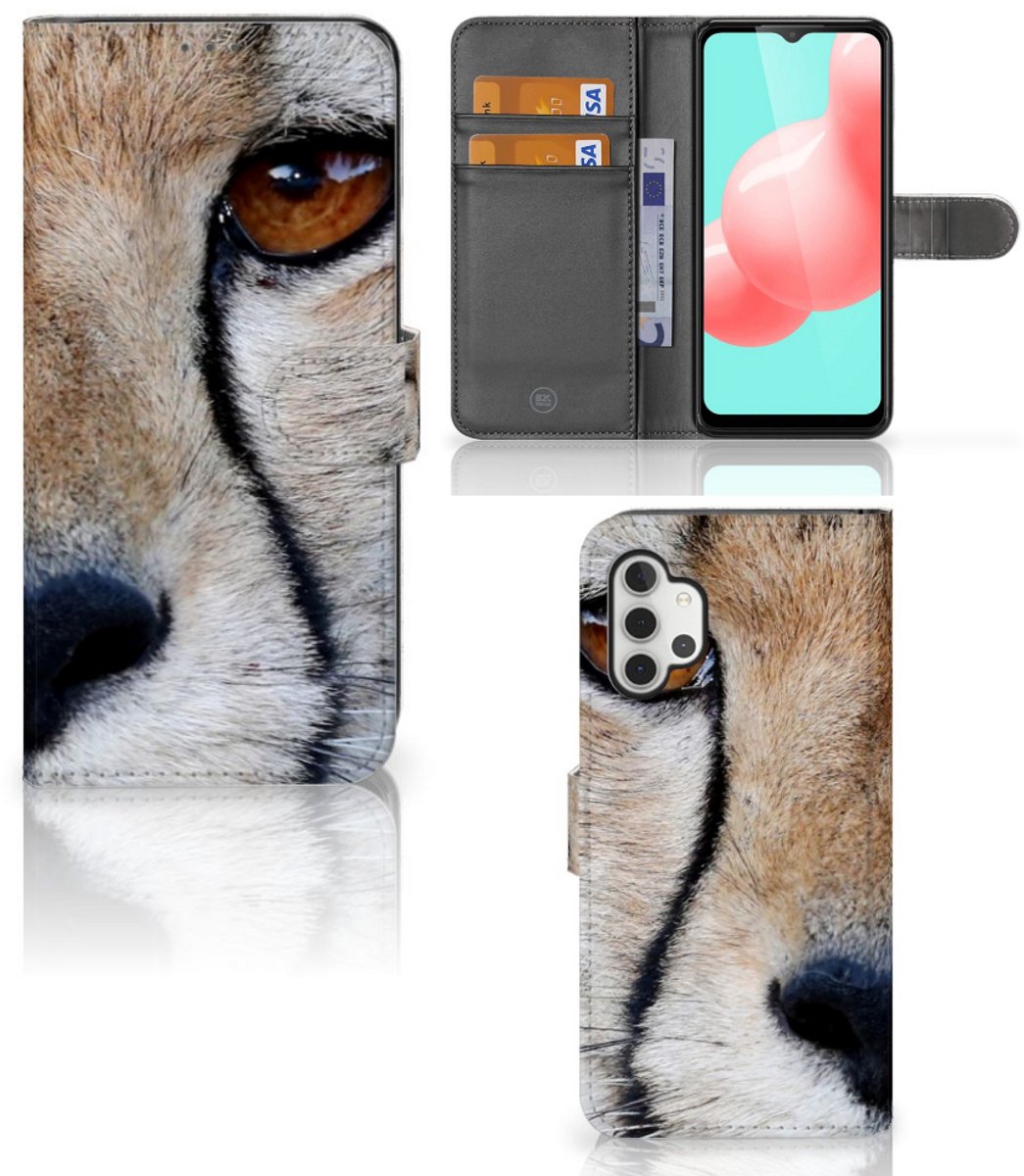 Samsung Galaxy A32 5G Telefoonhoesje met Pasjes Cheetah
