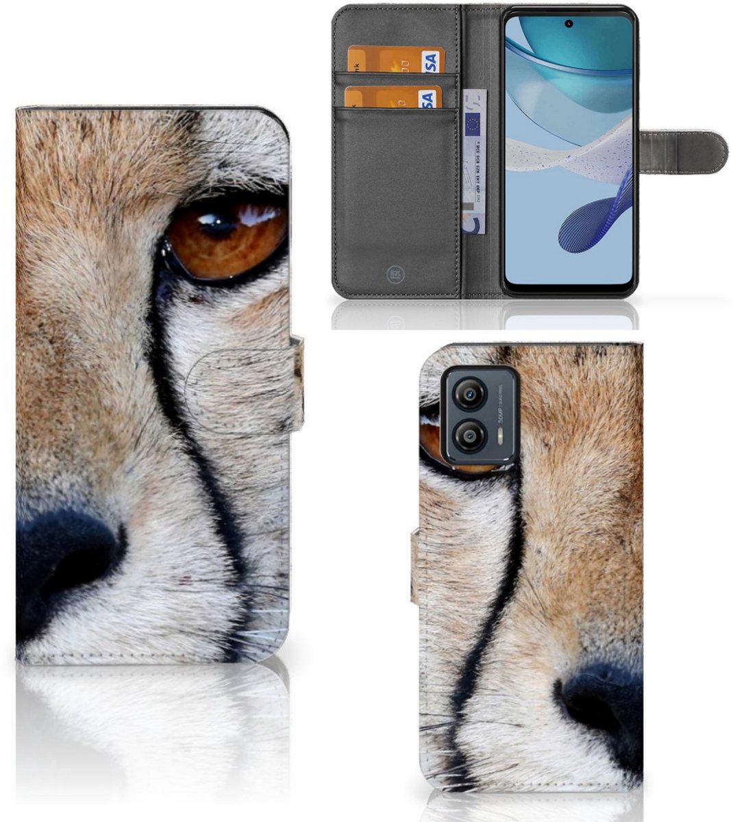 Motorola Moto G53 Telefoonhoesje met Pasjes Cheetah