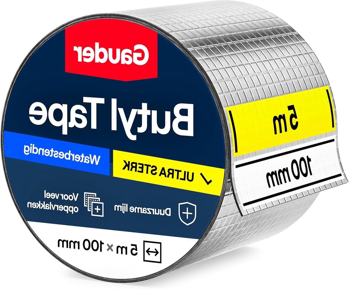 Butylband waterdicht zelfklevend - Reparatietape aluminium - Dakgoten afdichten - Extreme hechting - 100 mm x 5 m - Grijs