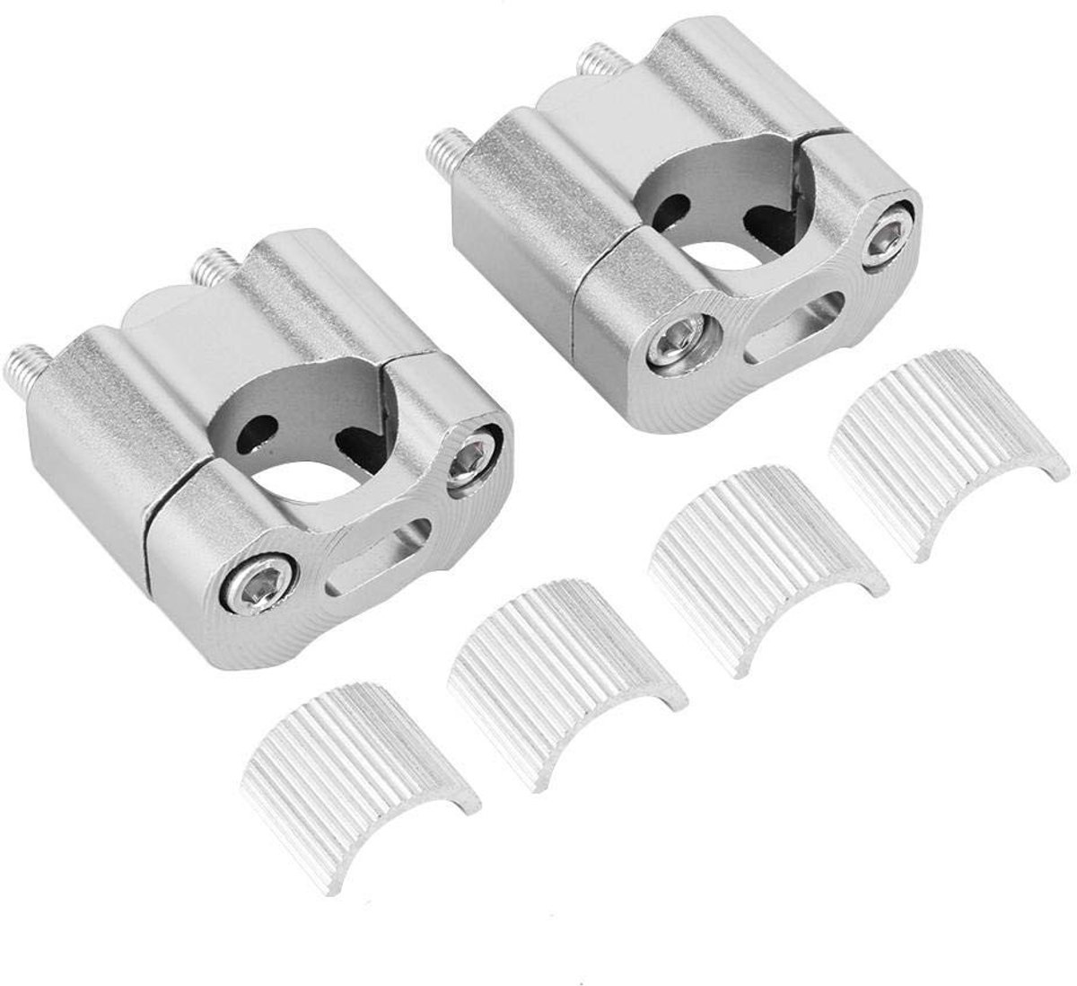 MTTproducts- Stuurverhogingen 22 mm/28 mm - CNC Aluminiumlegering - Stuurbevestigingsklemmen - 2 Stuks - Gloednieuw - Optionele Kleuren: Goud/Rood/Zwart/Grijs/Blauw/Zilver - Stuurverhogers