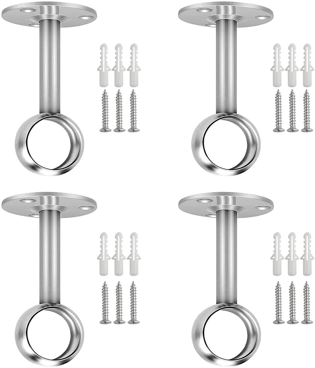 MTTproducts- Gordijnsteun Roestvrij Staal - Gordijnhouder - Gordijnhaakjes - Gordijnhaken metaal - Beugel - Geschikt voor 25 mm gordijnstangen - Gordijnhaak