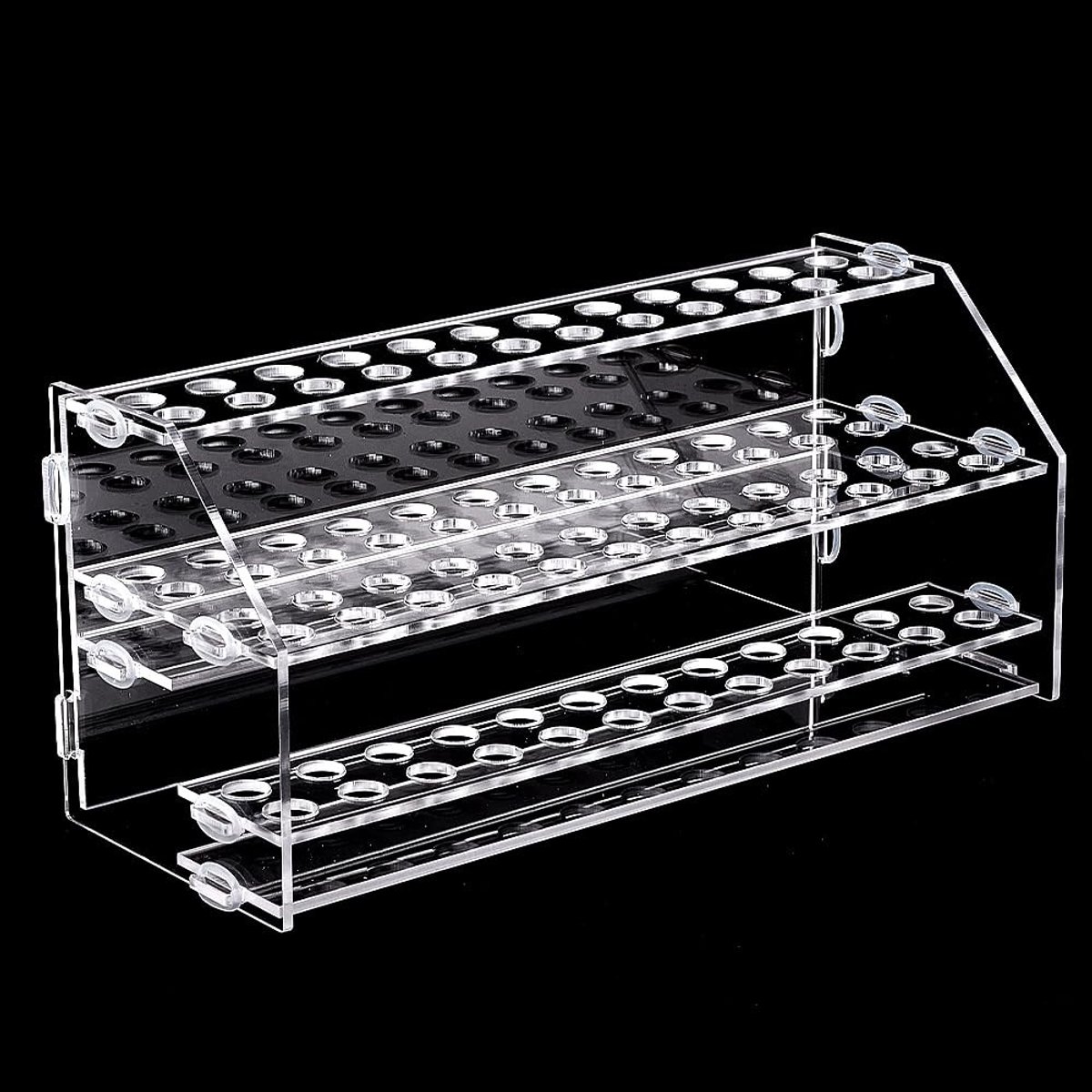 MTTproducts- Pennenhouder 96-Slots - Acryl Bureau Organizer - 2-Lagen - Transparant - Stabiel - Geschikt voor Pennen en Borstels - Pennenrek