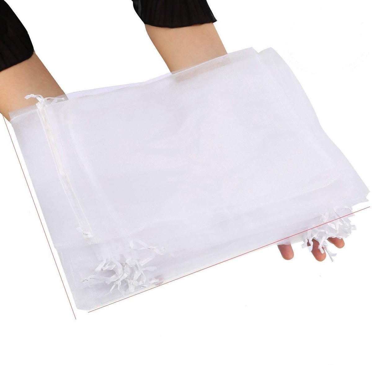 NTH products- Cadeauzakjes 50 stuks - Organza zakjes 20 x 30 cm - Sieradenzakjes met trekkoord - Geschenktas voor verjaardag/bruiloft - Kerstcadeauverpakking - Eenvoudig te openen/sluiten - Geschenkzakjes