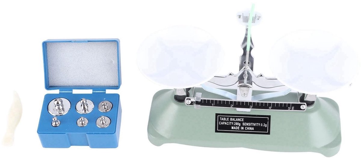 MTTproducts- Laboratoriumweegschaal 200g - Mechanische Weegschaal - Precisie - Inclusief Gewichten en Tweezers - Stabiele Prestaties - Leverage Principes