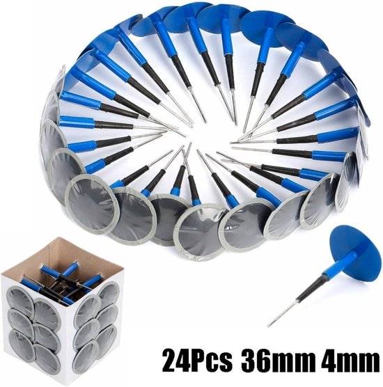 Paddestoel Band Reparatie - Band Plakset - Banden Zelf Fixen - Hoge Temperatuur Bestand - 24 Stuks - Zwart — afbeelding 2