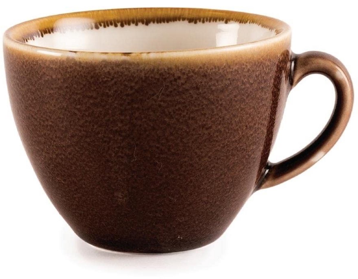 Olympia Kiln GP362 Schors cappuccino Cup, porselein, 230 ml capaciteit, bruin (Pack van 6)