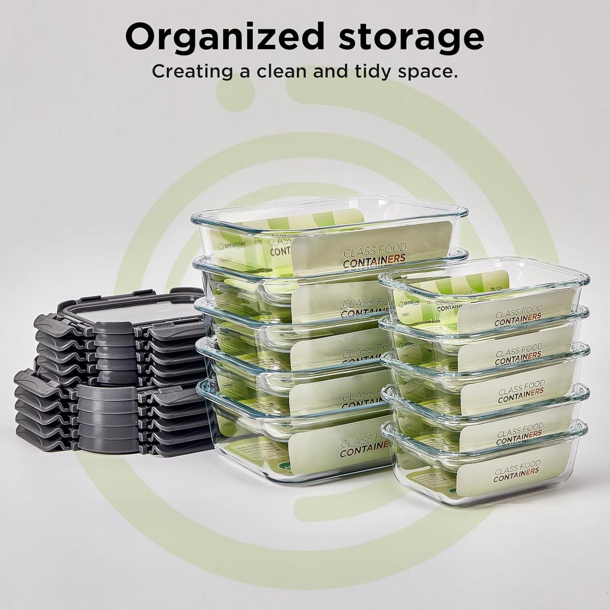 Glazen voedselopslagcontainers met luchtdichte deksels - houd uw voedsel vers en georganiseerd | Set van [1040 ml* 5+400 * 5] Glazen containers voor maaltijdbereiding en opslag — cadeau in Cadeau-ideeën - foto 4