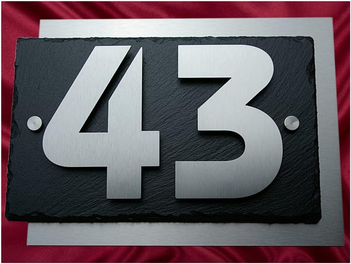 Huisnummerbord - Deurbord Metaal - Toegang Markeren - 3D Design - 28x20x1.5cm - Roestvrij Staal
