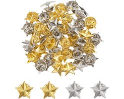 SUPERFINDINGS 40 Stuks 2 Kleuren Ster Badge Revers Pin Pentagram Legering Broche Voor Veteranen, Militaire Awards, Arbeid, 4 Juli, Rial Dag Sterren Decoraties
