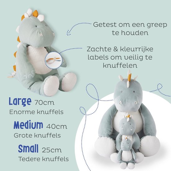 Zachte Knuffel Olifant van Biologisch Katoen - Klein, 25 cm - Ideaal voor Baby's en Kinderen — afbeelding 3