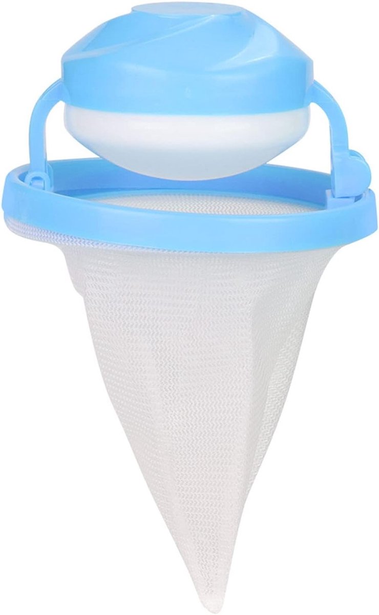 Haarvanger voor Wasmachine, Drijvende Netzak voor Dierenhaar, Wasfilter voor Effectieve Reiniging, 9,5 x 12,5 cm Blauw