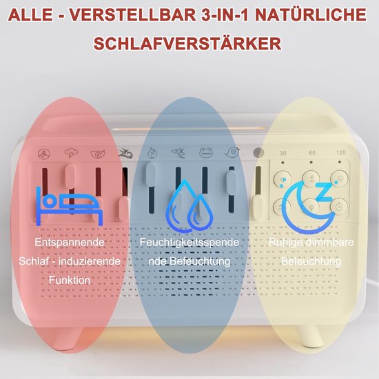 3-in-1 Geluidsmachine voor Slaap: Luchtbevochtiger, Bluetooth Speaker en Nachtlamp — afbeelding 4
