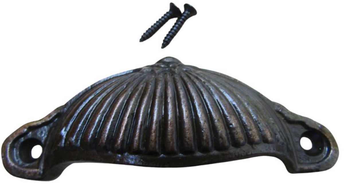 Ridged Cup Pull Handle Antique Copper