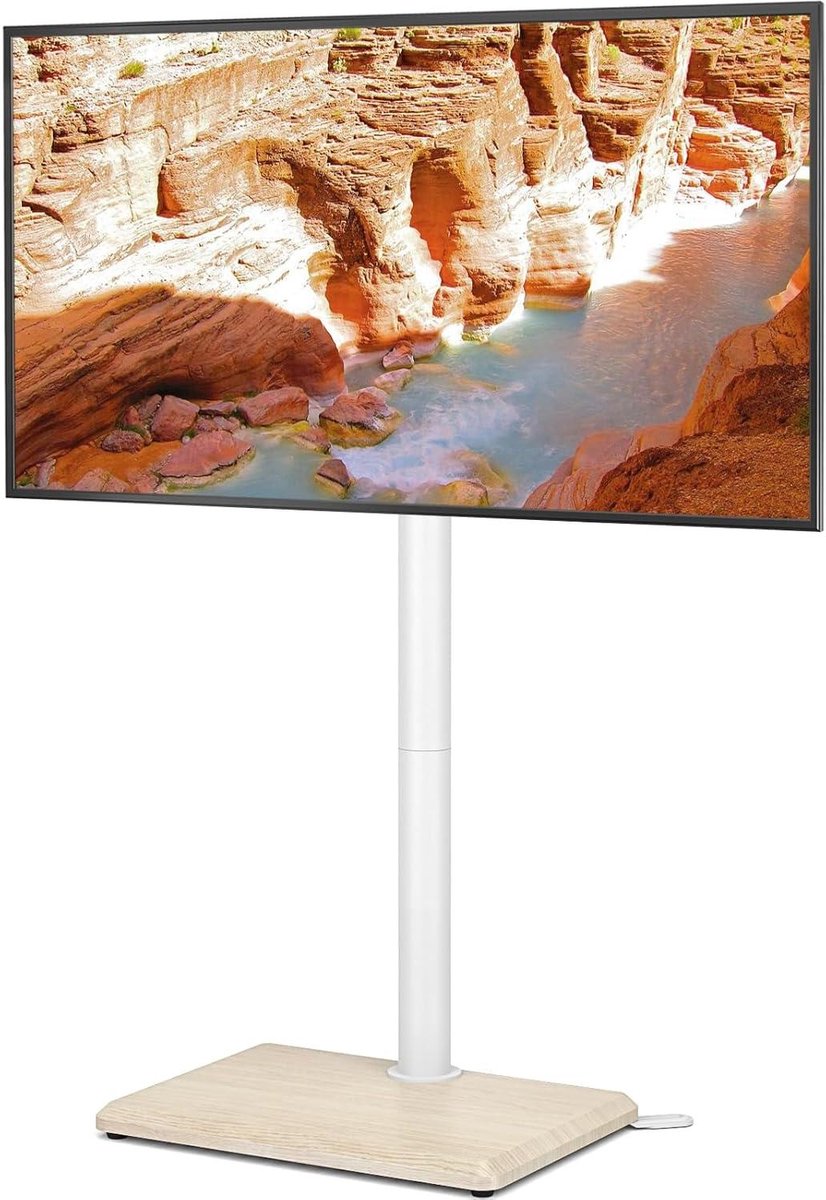 TV Standaard Vloer - Televisie Standaard - Tv Plaatsen - In Hoogte Verstelbaar - 32-60 Inch - Beige