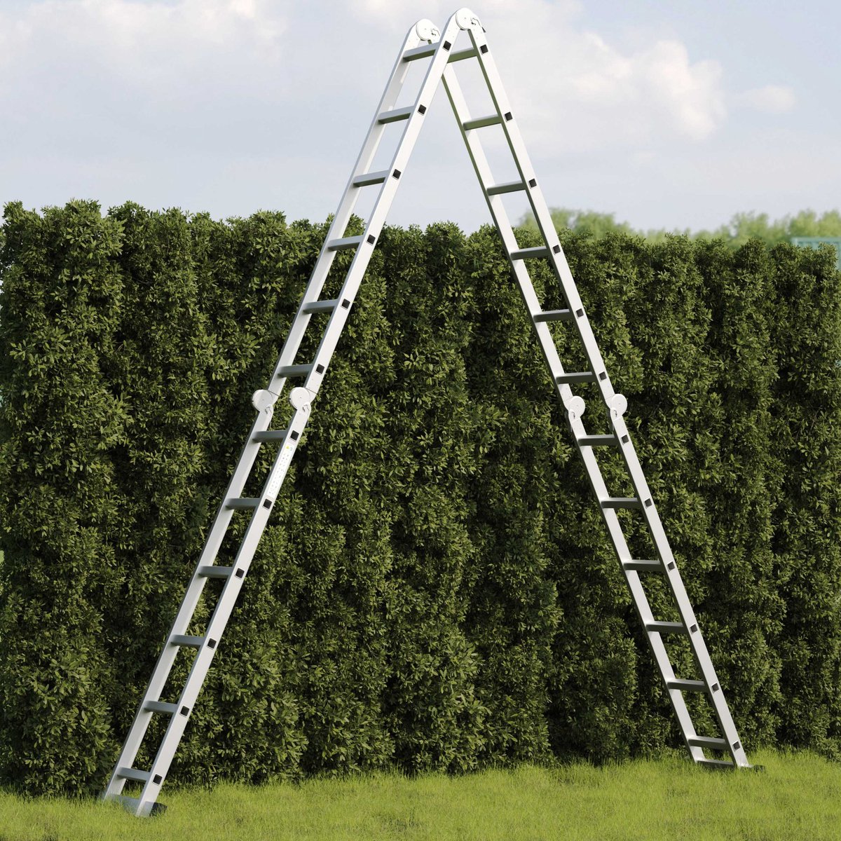 RMBO - Multifunctionele Vouwladder 4x6 - Vouwladder - 6,90 m lang - Compact en Draagbare ladder - 13 standen - Geschikt voor Particulier en Professioneel Gebruik - Max. Belasting 150 kg, EN 131.6 – foto 2