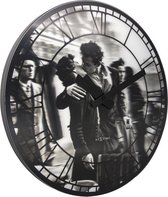 NeXtime NE-3213 Wandklok Dia. 39.5 Cm, Plastic, Zwart