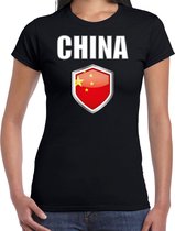 China landen t-shirt zwart dames - Chinese landen shirt / kleding - EK / WK / Olympische spelen China outfit L