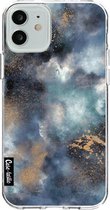 Casetastic Apple iPhone 12 / iPhone 12 Pro Hoesje - Softcover Hoesje met Design - Smokey Dark Marble Print