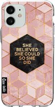 Casetastic Apple iPhone 12 Mini Hoesje - Softcover Hoesje met Design - She Believed She Could So She Did Print