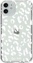 Casetastic Apple iPhone 12 / iPhone 12 Pro Hoesje - Softcover Hoesje met Design - Leopard Print White Print