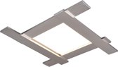 LED Plafondlamp - Plafondverlichting - Trion Balfy - 20W - Warm Wit 3000K - Vierkant - Mat Nikkel - Aluminium - BSE