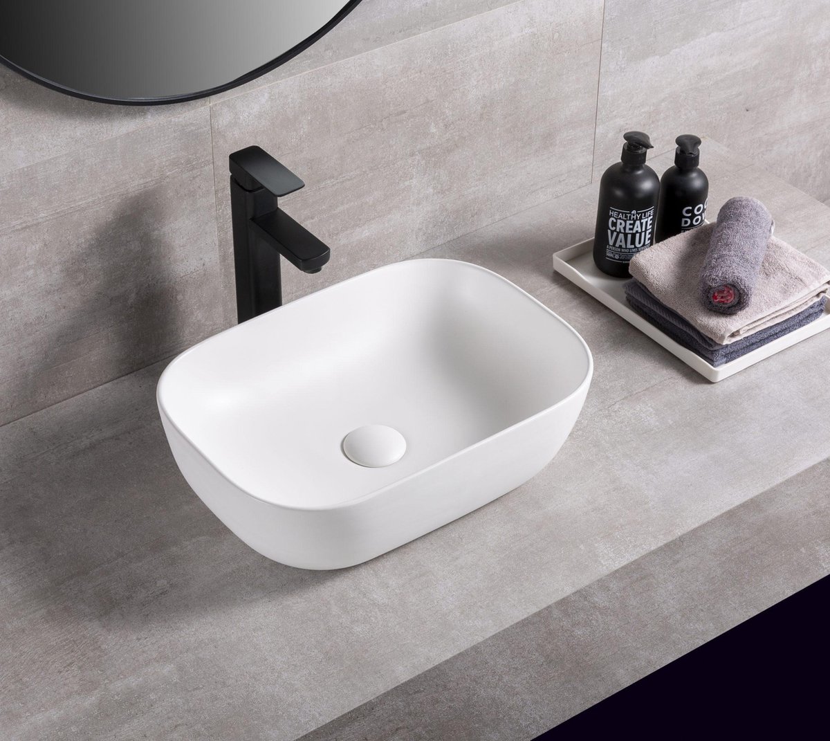 Star & Art | Waskom | Mat Wit | Nano & Slimline Technologie | 45,5x32x13,5 cm