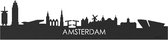 Skyline Amsterdam Zwart hout - 80 cm - Woondecoratie design - Wanddecoratie - WoodWideCities