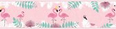 VERLIEFDE FLAMINGO BEHANGRAND | Zelfklevend - roze groen - A.S. Création Lovely Kids