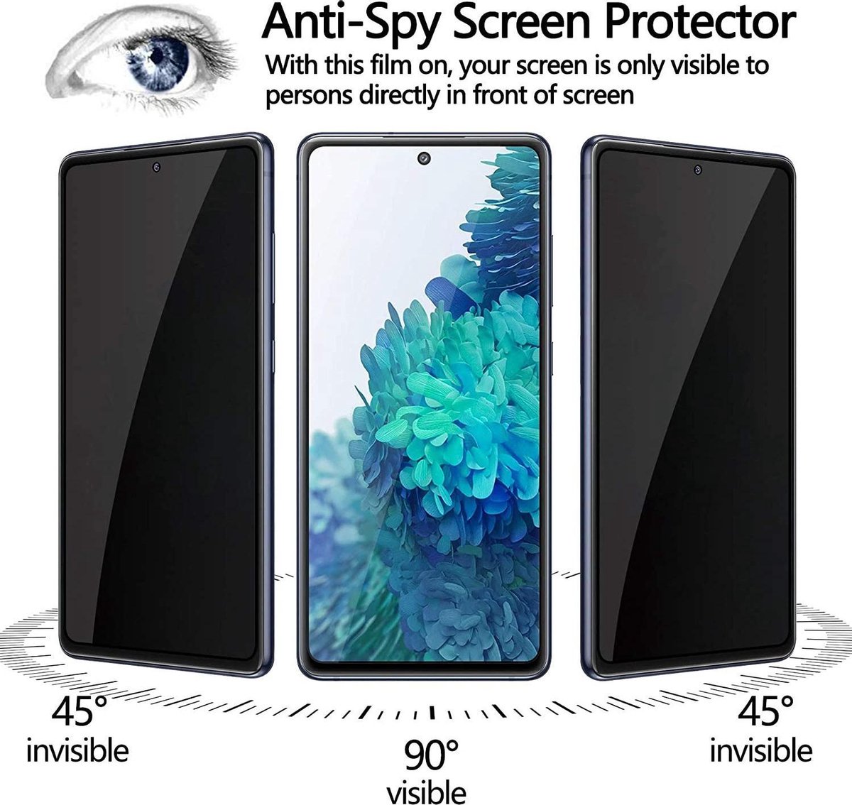 3D Tempered Glass Samsung Galaxy S20 FE - Vitre de protection d'écran  intégrale Privacy anti-espion avec bords noirs - Acheter sur PhoneLook