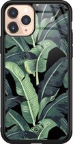 iPhone 11 Pro hoesje glass - Palmbladeren Bali | Apple iPhone 11 Pro  case | Hardcase backcover zwart