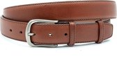 JV Belts Mooie rood bruine  pantalonriem - heren en dames riem - 3.5 cm breed - Rood Bruin - Echt Leer - Taille: 100cm - Totale lengte riem: 115cm