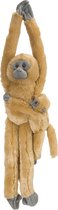 Pluche bruine Hoelmans aap met baby knuffel 51 cm - Hangaap jungledieren knuffels - Speelgoed voor kinderen