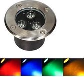 LED Grondspot  RGB - 9 Watt - Inbouw - 230 Volt - Met Afstandbediening