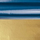 4x rollen knutsel folie blauw/goud 50 x 80 cm - Hobby/creatief/knutsel folie