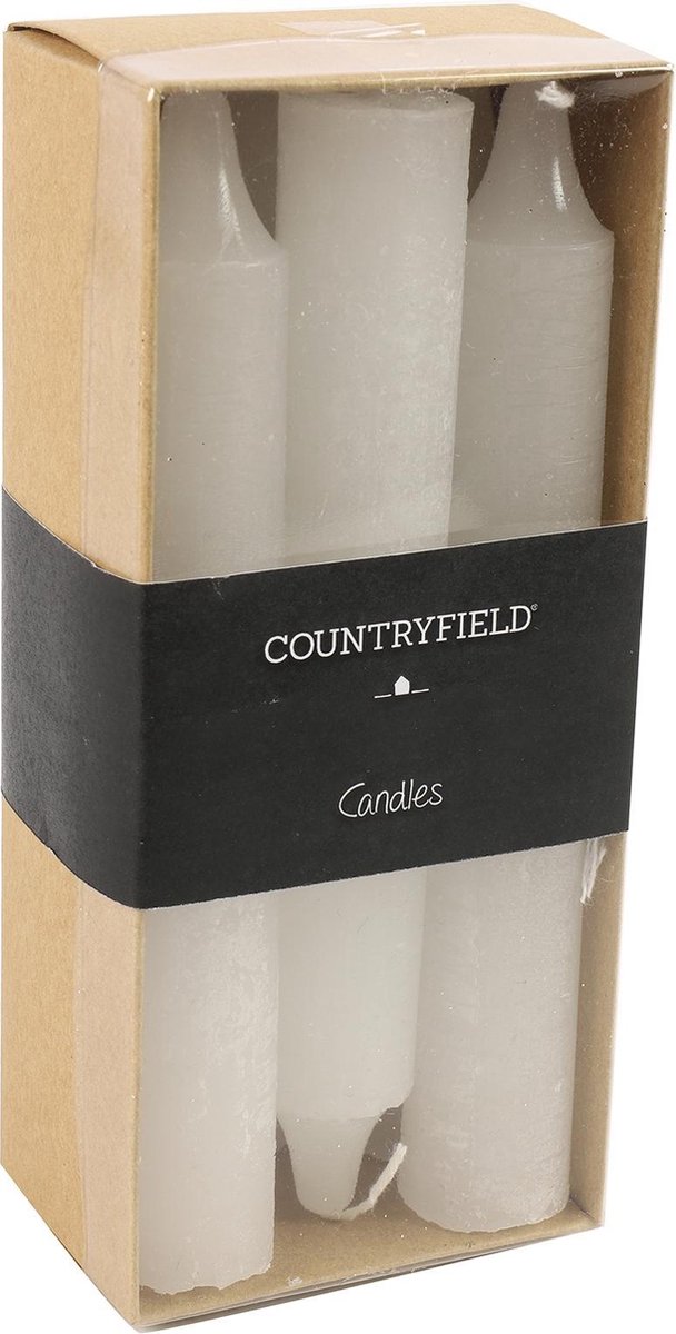 Set van 6 kaarsen Countryfield 14cm | Wit