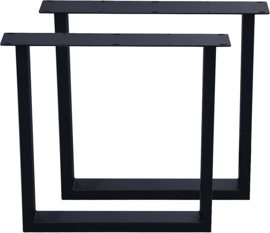 Set zwarte U tafelpoten 72 cm (koker 10 x 4)