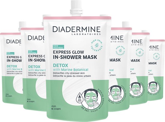 Diadermine Detox sachet In-shower Mask  6x 50ml  - Voordeelverpakking