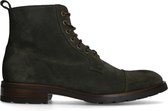 Manfield - Heren - Khaki suède veterboots - Maat 45