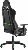 CLP Turbo LED Bureaustoel - Voetsteun zwart/groen Imitatieleer