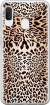 Samsung Galaxy A20e hoesje siliconen - Animal print - Soft Case Telefoonhoesje - Luipaardprint - Bruin