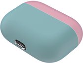 Case Cover Voor geschikt voor Apple Airpods Pro- Siliconen design-Groen-Roze | Watchbands-shop.nl