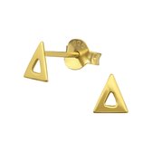 Oorbellen dames | Oorstekers | Gold plated oorstekers, gelijkzijdige driehoek | WeLoveSilver