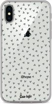 Casetastic Apple iPhone X / iPhone XS Hoesje - Softcover Hoesje met Design - Green Hearts Transparant Print