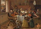 Poster Het Vrolijke Huisgezin - Jan Steen - Large 50x70 - Kunst - Rijksmuseum Eregallerij