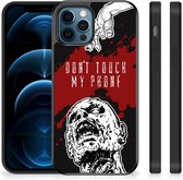 Coque arrière TPU Siliconen Case iPhone 12 Pro | Étui pour téléphone portable 12 (6,1 po) avec bord noir Zombie Blood
