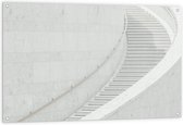 Tuinposter – Witte Wenteltrap - 120x80cm Foto op Tuinposter  (wanddecoratie voor buiten en binnen)