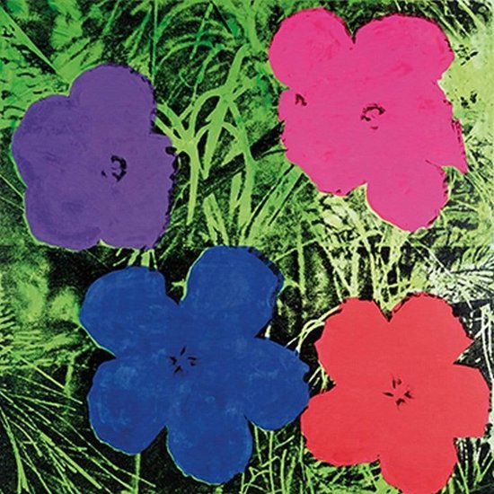 Kunstdruk Andy Warhol - Flowers C, 1984 60x60cm